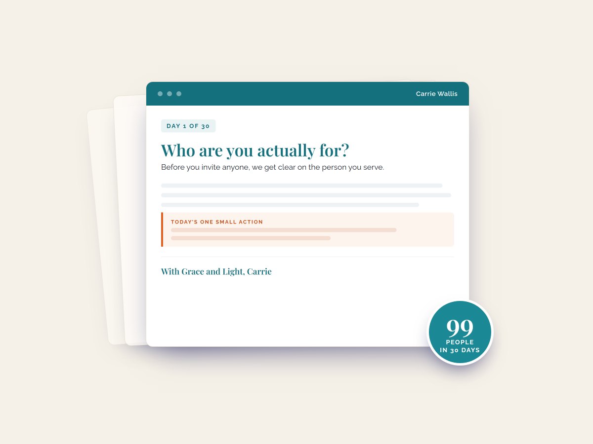 Day one of Add500: a daily email with one small action, and the promise of 99 people on your list in 30 days