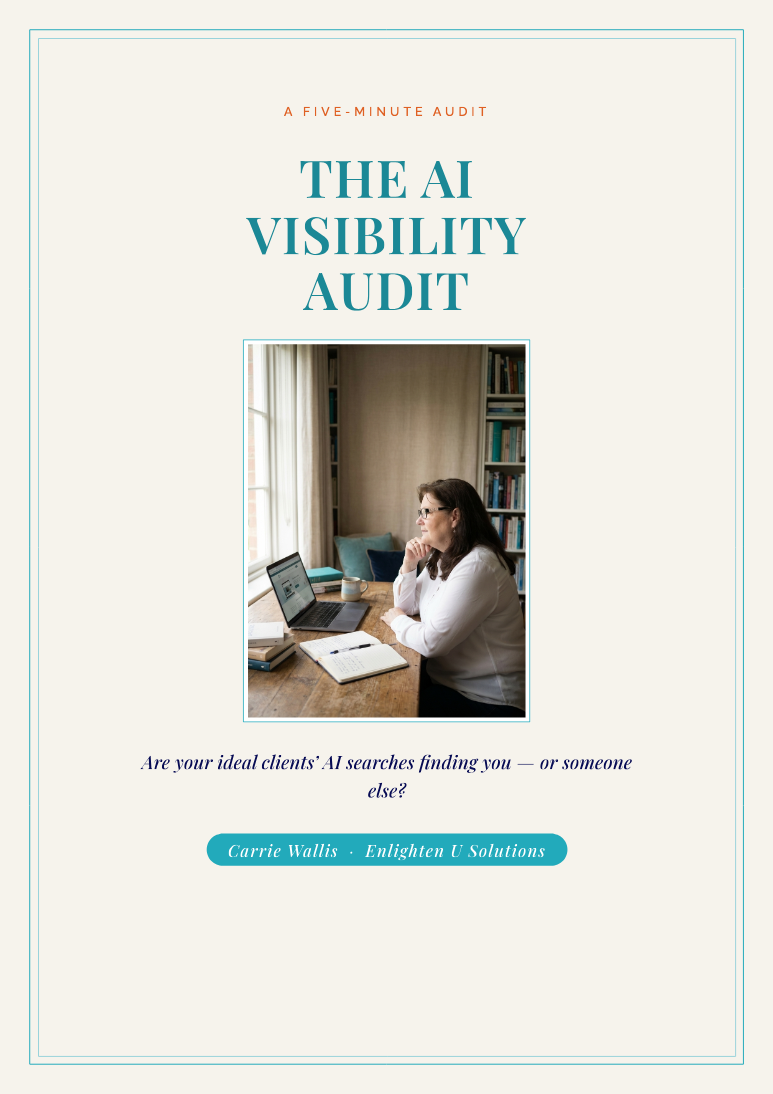 The AI Visibility Audit, free guide for coaches and counsellors